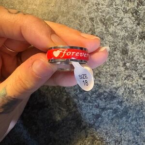 Forever Red and Silver Men's Ring